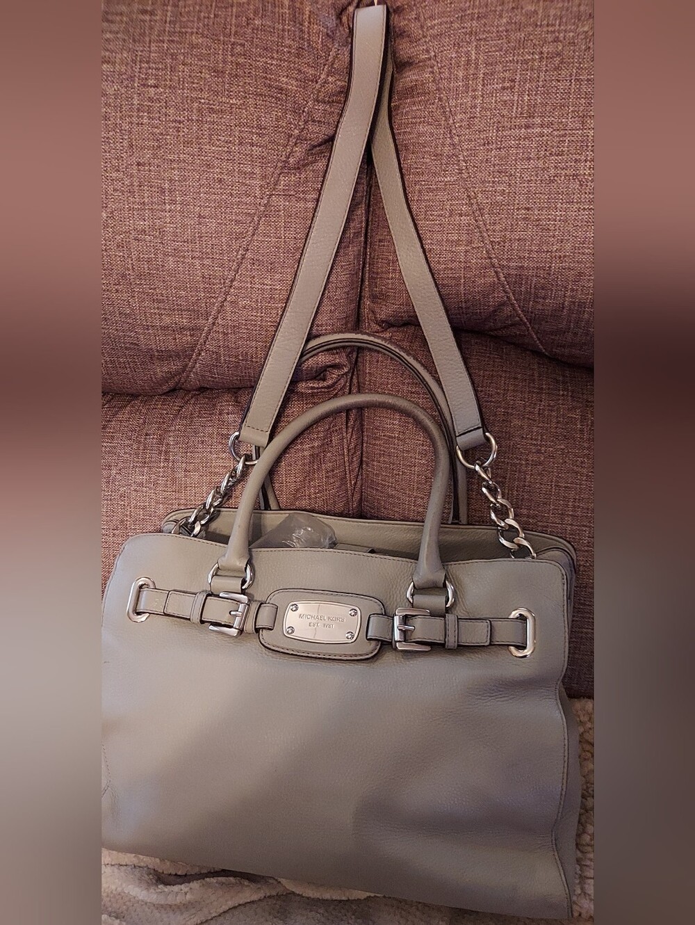 Michael Kors Gray Leather Shoulder Satchel